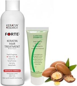 Keratin Forte Keratin Brazilian Keratin Hair Blowout Treatment Extra Strength 120ml with Clarifying Shampoo 30ml Enhanced Formula for Curly Hair By Keratin Research with Moroccan Argan oil (120ml kit)