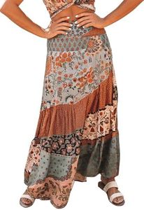 Happy Sailed Womens Boho Print Cover Up Beach Skirt Summer Long Maxi Skirt Large Multicolor