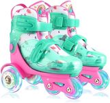 Adjustable Roller Skates for Kids Girls Ladies with Light Up Flash LED Wheels(Age 3-9),Three-Point Type Balance,Gift Box Packing for Toddlers,Children,Youth, Teenagers (Unicorn, S-Small(12C-3Y US))