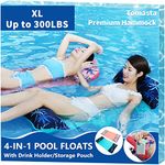 Pool floaties, 2 pcs floaties for adults tanning, 5-in-1 Multi Inflatable swimming pool, Portable Water Hammock motorized pool float,mesh beach chaise longue for adults