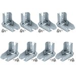 8 Pack 90 Degree Folding Legs Support Bracket, Lock Extension Self Lock Hinges with Screws, Fit for Folding Feet, Folding Workbenches,Kitchen Folding Tables, Steel Thickness 2.3mm
