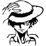 One Piece Monkey D. Luffy Stare - Cartoon Decal Vinyl Car Wall Laptop Cellphone Sticker