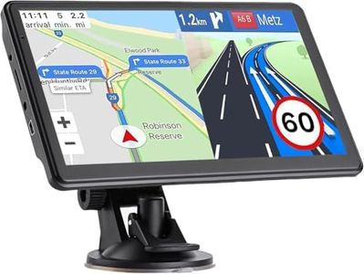 GPS Navigator for Car Truck RV, Latest 2025 Map, 7 inch Touch Screen Real Voice Spoken Turn-by-Turn Direction Reminding Navigation System for Cars, Vehicle GPS with Speed and Red Light Warning