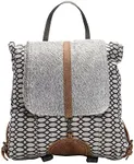 Myra Bag Honey Bee Cowhide & Upcycled Canvas Backpack S-1162