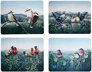 Maxwell & Williams Birds of Australia KC 10 year Anniversary Cork Back Placemat 34x26.5 centimeter Set of 4 Assorted Gift Boxed