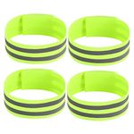 Rungao 4pcs Reflective Bands,Elastic Armband for Arm/Wrist/Leg,High Visibility Running Gear,Safety Straps for Night Walking,Biking Green