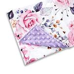 Pea Pod Baby Blankets Super Soft Floral Minky Toddler Newborn Blanket for Girls Boys, Dotted Backing, Double Layer, Crib Receiving Blanket for Nursery/Stroller/Toddler Bed/Baby Carseat, 30 x40inch