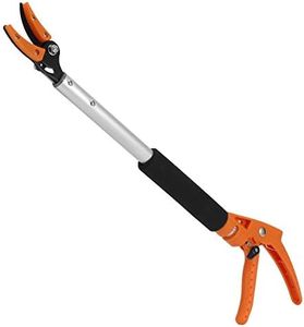 Long Reach Pruner, 2 Feet Pole Pruner Ergonomic Cut and Hold Tree Pruner Easy to Use Fruit Picker with Rotating Cutter Branch Bypass Loppers for Pruning, Picking Fruits