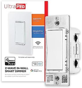 UltraPro 700 Series Z-Wave In-Wall Smart Rocker Light Dimmer with QuickFit & SimpleWire, 3-Way Ready, Works with Alexa, Google Assistant, Z-Wave Hub Required, Smart Home, Voice Control, White, 59350