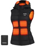 [2024 All-New] Heated Vest for Women - 7.4V 16000mAh Battery Pack and Heating Coat Veat with Detachable Heated Hood, Womens Heated Vest-S