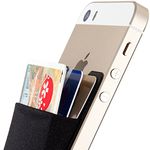 Sinjimoru Card Holder, Stick-on Wallet Functioning as iPhone Wallet Case, iPhone case with a Card Holder, Credit Card Wallet, Card Case and Money Clip. for Android. Sinji Pouch Basic 2 Black