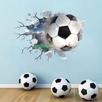 TOARTi 3D Football Wall Stickers,Football Stickers for Bedrooms for Boys,Soccer Football Vinyl Wall Art Decal for Teenagers Boys 3D Bedroom Accessories