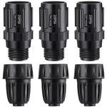 ElectricWise 6 Pcs 25 PSI Drip Irrigation Pressure Regulator Faucet Adapter Kit, 3 Pcs 3/4" FHT x 3/4'' MHT Pressure Regulator, 3 Pcs 1/2 Inch Drip Irrigation Tubing Adapter for Drip Irrigation System