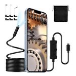 Kansmart Endoscope Camera with Light iPhone Borescope Inspection Camera, 1920p HD, Adjustable 8 LED, Waterproof 7.9mm Probe,16.4ft Semi-Rigid Snake Camera for iPhone Accessories Men Gadgets 2024