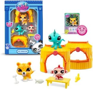 Littlest Pet Shop, Tiki Jungle Set, 3 Pets, 3 Accessories, 1 Trading Card, 1 Virtual Code, Moving Heads, Gen 7 (#50, 51, 52), BF00515 Multicoloured