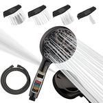 SparkPod Shower Head and Hose Set - High Pressure Showerhead with Filter and 10 Spray Settings - Luxury 5" Handheld High Power Shower Heads with High Pressure Jets - Oil-Rubbed Bronze