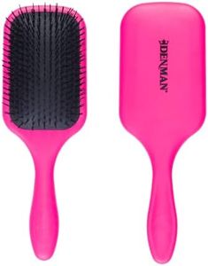 Denman Tangle Tamer Ultra (Pink) Detangling Paddle Brush For Curly Hair And Black Natural Hair - use with both Wet & Dry Hair, D90L