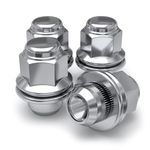 White Knight 5307 Chrome M12x1.50 Toyota Tacoma OEM Factory Style Mag Lug Nut with Washer, 4 Pack