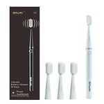 Bauri Electric Toothbrush, Rechargeable Sonic Electric Toothbrush with 3 Brush Heads,Super Slim Electric Toothbrush, IPX7,3 Modes,White Electric Toothbrush