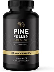 Surthrival: Pine Pollen Powder Capsules (180 Count), Wild Harvested, Energy & Endurance Restoration