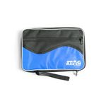 STAG ICONIC Table Tennis Racket Chain Deluxe Cover, Ping Pong Paddle Case, Soft Feel Portable Waterproof Material Carrying Case with Pocket for Accessory- Blue Black