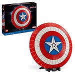 LEGO Marvel Captain America's Shield Building Set Set, Avengers Model Kit for Adults to Build, with Minifigure, Nameplate and Thor's Hammer, Collectible Gift Idea for Men, Women, Him, Her 76262