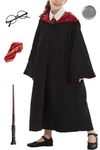 IGMaryBox Magic Robe Magician Cloak Costume Set Black Wizard Robes for Men Women Wizard School Halloween Costume X-Small