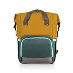 ONIVA - a Picnic Time Brand - OTG Roll-Top Cooler Backpack - Hiking Backpack Cooler - Soft Cooler Bag, (Mustard Yellow with Gray & Blue Accents)