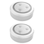 Brilliant Evolution BRRC113 Ultra Thin Wireless LED Puck Light 2 Pack | LED Under Cabinet Lighting | Closet Light | Battery Powered Lights | Under Counter Lighting | Stick On Tap Light