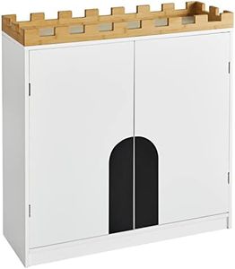 SoBuy KMB44-W Cómoda para niños, estantería para Libros, Juguetes, Armario Auxiliar para Niño diseño de candado, Aprox. 86 x 30 x 87 cm ES