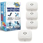 4 Pack Water Leak Detector - 95 Db Flood Detection Alarm Sensor for Bathrooms, Basements, and Kitchens by Mindful Design (White)