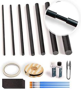 Fishing Rod Repair Kit Complete,Full Supplies with Glue for Freshwater & Saltwater Broken Fishing Pole Repair with Carbon Fiber Sticks,Rod Building Epoxy Finish, Wrapping Thread and Tape