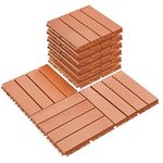 Plantex Tiles for Floor-Interlocking Heavy Plastic Tiles/Garden Tile/Quick Flooring Solution for Indoor/Outdoor Deck Tile-Pack of 10 (Brown)