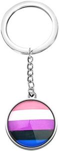 CHOORO Gay Pride Gift LGBT Keychain Rainbow Pride Keychain LGBT Jewelry Bisexual Pride Gift Transgender Pride Gift, Rainbow Keychain-7, 2.5*2.5