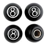 Custom Accessories 16115 Black 8-Ball Style Valve Cap