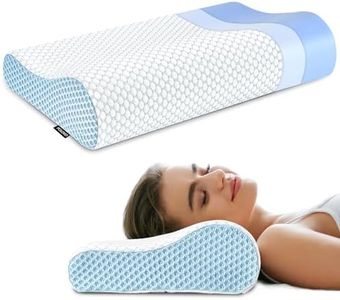 Polovo Memory Foam Pillows Neck Pillow for Sleeping, Ergonomic Contour Cervical Pillow Neck Support Bed Pillow for Side Back Stomach Sleeper, Orthopedic Pillow for Neck Pain Relief, White (KD0208)