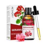 AESHORY Geranium Essential Oil 100ml, 100% Pure Natural Geranium Oil, Perfect for Diffuser, Humidifier, Aromatherapy, Relax, Home Cleaning, Air Freshen, Skin Care