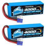 Yowoo 6S Lipo Battery 4000mAh 22.2V 150C Graphene Battery with EC5 Connector Soft Case Battery for RC Airplane Helicopter RC Car Truck Tank Drone Racing Hobby (2 Pack)