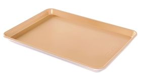 Nordic Ware Naturals Non-Stick Baker's Half Sheet Pan, Aluminium Baking Sheet with Superior Heat Conductivity, Premium Bakeware Made in the USA, Gold