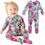 Posh Peanut Baby Girl Sleepers - Viscose from Bamboo Baby Pajamas & 2 Way Zipper Sleepers - Ruffled Baby Clothes for Girls (Newborn / 0-3 Months) Lacey