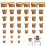 Tapered Cork Plugs, 36 Pcs Wooden Bottle Corks Stoppers Soft Wine Wood Cork Stopper Replacement for Bottles Craft Jars (6 Sizes)