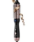 Airflow Thermal Brush, ZAVAREA 1 1/2 Inch Curling Iron Brush for Blowout Look, Travel Dual Voltage Heated Round Brush and Temperature Control for Loosing and Voluming Curls