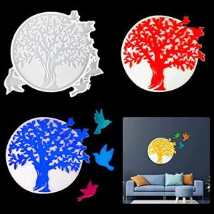 Zayookey Tree of Life Wall Art Resin Molds, Large Tree of Life and Hummingbird Silicone Mold, Epoxy Resin Casting Mold for DIY Craft Home Wall Hanging Decoration (White)