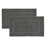 LANE LINEN Bathroom Rugs Sets 2 Piece, Extra Soft Absorbent Premium Bath Mats for Bathroom Sets, Non Slip Shower Mats for Bathroom, Bathroom Mat Set, Bath Mats for Bathroom Floor- 21" x 34" - Grey