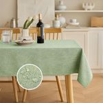 Decorelia Linen Rectangle Tablecloth for Dining Table, Coffee Table, Soft Wrinkle-Free Wipe Clean Table Cloth for Party, Wedding, Outdoor, Easy to Clean(Oblong, 52 x 70 Inch (4-6 Seats), Sage Green)