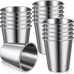 16 Pack Stainless Steel Cups for Kids and Adult Pint Cup Tumbler Metal Cups Stackable Cup Shatterproof Metal Drinking Glasses for Travel Outdoor Camping (10 oz/ 300 ml)