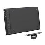 HUION Drawing Tablets Inspiroy 2 M with Scroll Wheel 8 Customized Keys Battery-Free Stylus,Works with Mac, PC & Moible, 9 * 5 inch- Black