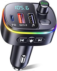 Mohard Bluetooth Car Adapter, Bluetooth FM Transmitter Wireless In-Car Radio Adapter Music Player, Hands-Free Calling Car Charger with 2 USB Ports, LED Display, Support TF Card & USB Disk