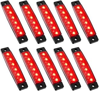 PSEQT 10 Pcs LED Rock Strip Lights Car Underglow Wheel Fender Well Lighting Kits Waterproof for Golf Cart Wrangler Offroad Truck RV UTV ATV Snowmobile (Red)