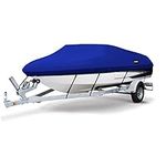 MSC Heavy Duty 600D Marine Grade Polyester Canvas Trailerable Waterproof Boat Cover (Pacific Blue, Model C - Length:16'-18.5' Beam Width: up to 94")